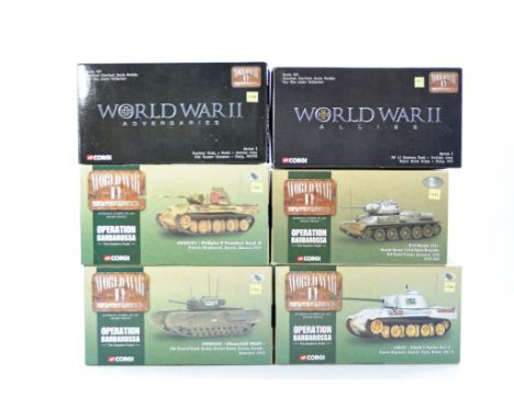 Corgi Diecast Military 1/50 issues comprising Six Tanks including Operation Barbarossa and WW2 Series. Ex-display cabinet but