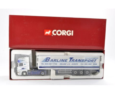 Corgi Diecast Model Truck issue comprising No. CC13720 Scania Fridge Trailer in the livery of Barline. No Certificate or mirr