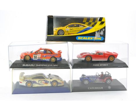 Slot Car Scalextric 1/32 issues comprising C2474 Opel V8 Coupe Team Phoenix, Subaru Impreza WRC, Porsche 911 GT1, Ford GT MKI