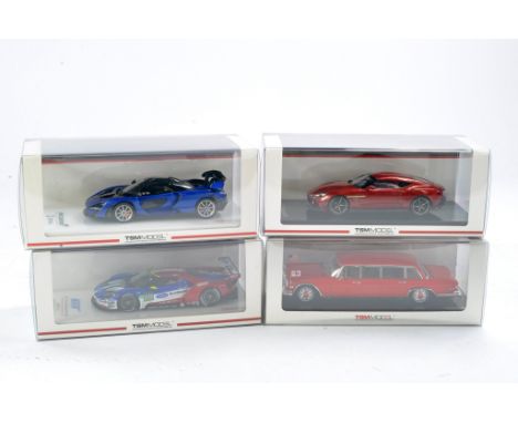 TSM Models 1/43 Scale Miniatures comprising McClaren Senna, Vanquish Zagato, 2017 Ford GT Le Mans - Ford Chip Team and 1972 M