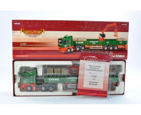 Corgi Diecast Model Truck issue comprising No. CC13426 MAN TGA Crane Trailer in livery of Evans. With Certificate and mirrors