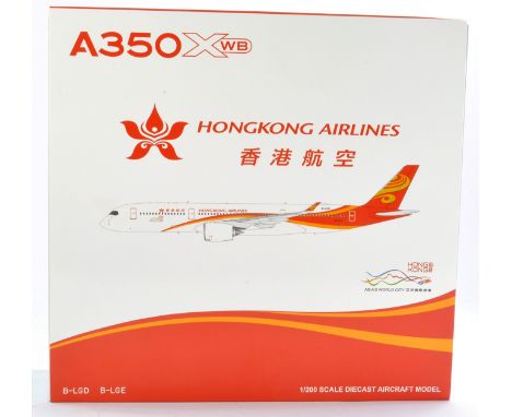 Model Aircraft comprising 1/200 JC Wings JCLH2209 Airbus A350-900 Hong Kong Airlines. Excellent, no sign of fault nor previou