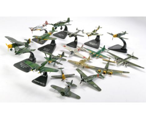 Model Aircraft comprising Eighteen unboxed issues from Oxford, Corgi etc including German and Japanese WW2, some on plinths a