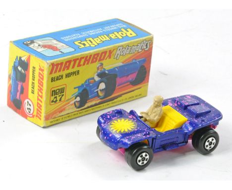 Matchbox Superfast No. 47b Beach Hopper. Purple and Pink Splatter, yellow interior with pink base. Excellent in very good I T