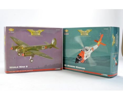 Corgi Aviation Archive Diecast Model Aircraft comprising AA35903 Sikorsky Jayhawk USCG plus No. AA36702 Junkers Ju88A 'Adler 