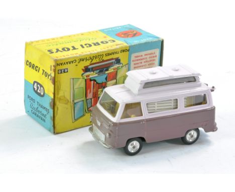 Corgi No. 420 Ford Thames Airborne Caravan. Two Tone mauve. Excellent with no obvious sign of wear in fair to good box, with 