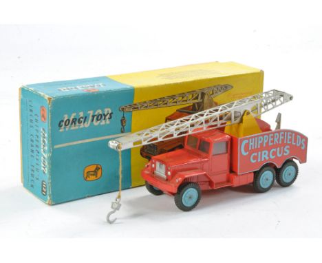 Corgi No. 1121 Chipperfields Circus Crane Truck. Generally good, part of crane broken off, only minor marks and signs of wear
