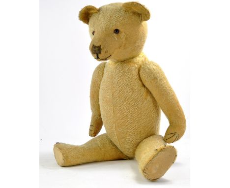 Large Vintage British Fully Jointed Chiltern or similar Teddy Bear, approx. 60/70cm, vertical stitched pronounced snout. Obvi