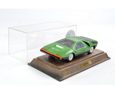 TOGI Alfa Romeo 33 Carabo. In Green. Generally good, a few marks where engine cover opens, with display case. 