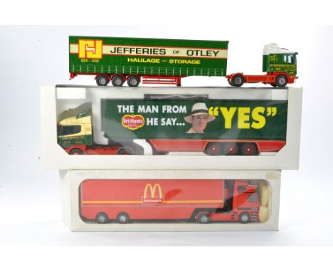 Tekno 1/50 Model Truck issue comprising Mercedes Box Trailer in the livery of McDonalds plus Eligor Ken Thomas Special and Co