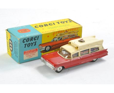 Corgi No. 437 Superior Ambulance. Two-tone cream and red, brown interior. Good to very good, some marks and rubs in very good