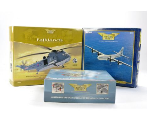 Corgi Aviation Archive Diecast Model Aircraft comprising No. AA33401 Westland Sea King Falklands, No. AA36601 P-38J Lightning