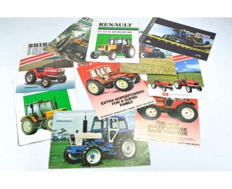 Tractor and Machinery Literature comprising sales brochures and leaflets from Same, New Holland , Renault, Roadless and other