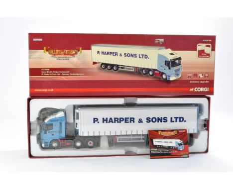Corgi Diecast Model Truck issue comprising No. CC15006 Iveco Stralis Fridge Curtainside in the livery of Harper. With Certifi