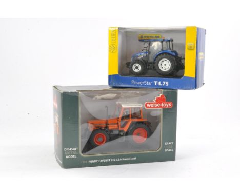 Weise Toys 1/32 farm issue comprising Fendt Favorit 612LSA Kommunal Tractor plus Universal Hobbies 1/32 New Holland T4.75. Bo