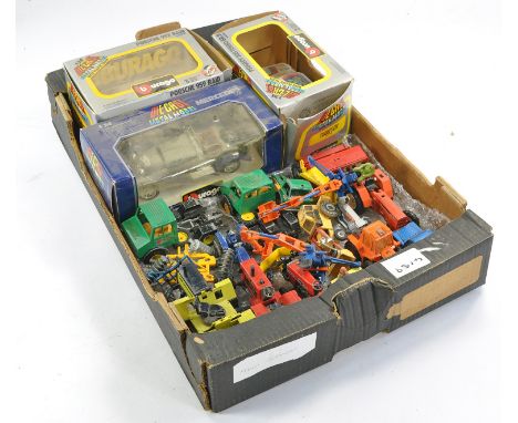 A tray of assorted Britains farm tractor and implement issues, for spares / repairs plus other diecast. 