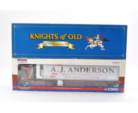 Corgi Diecast Model Truck issue comprising No. CC12911 Scania Curtainside in livery of Knights of Old. With mirrors. Possibly
