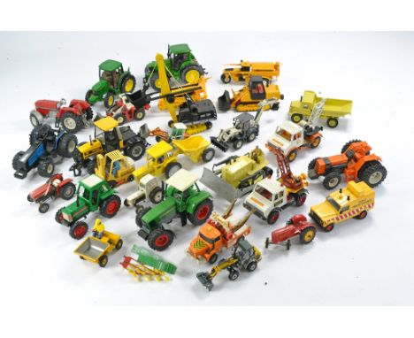 Britains and other makers assorted farm and commercial diecast including bespoke Ford 5000 Industrial Tractor Scraper Combina