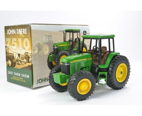 Ertl 1/16 Farm Issue comprising John Deere 7510 tractor. 2001 Farm Show. Has been displayed but appears excellent with origin