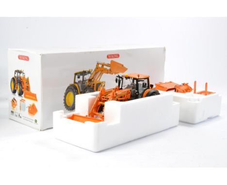 Wiking 1/32 farm issue comprising John Deere 7430 Kommunal Tractor with Loader Set inc attachments. Excellent, box with stora