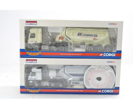 Corgi Diecast Model Truck Issues comprising No. CC13518 Volvo Feldbinder Tanker in the livery of Cemex plus No. CC13610 DAF F