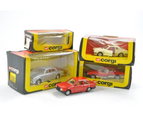 Corgi Group of early 1980's issues including Ford Escort, Rolls Royce, Honda Prelude and Peugeot 505. Models excellent boxes 