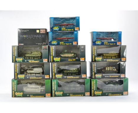 Easy Model group of 1/72 Nine Boxed Military Tanks and related vehicles from the Ground Armor Series. All look to be excellen