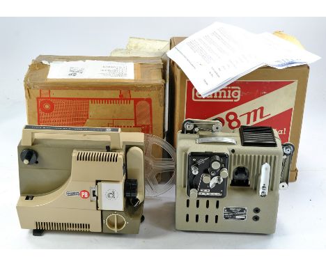 Cinema and Film interest comprising a Eumig P8 automatic projector plus one other. With boxes and accessories but untested. 