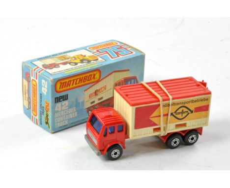 Matchbox Superfast No. 42c Mercedes Container Truck. Red with blue Windows. Confern Promotional. Excellent in very good K typ