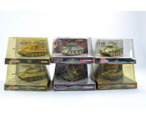 Corgi Diecast Military 1/50 issues comprising Six Tanks from the WW2 Legends and VE Day Series. All look to be very good to e