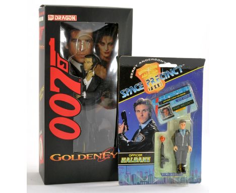 Dragon 1/9 scale figure comprising James Bond 007 Goldeneye issue. Excellent and unopened plus Space Precinct figure. 