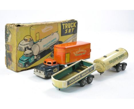ALPS Japanese Friction Driven 'Exclusive' Truck and Haulage comprising tractor unit plus trio of trailers in various guises. 