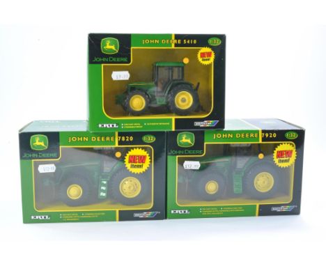 Britains 1/32 Farm Tractor Group comprising John Deere 7920, 7820 and 5410. All look to be excellent and not removed from pac