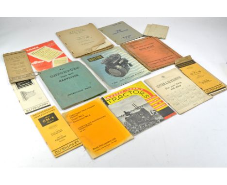Further interesting assortment of hard to find Vintage Tractor and Machinery related literature comprising instruction books 