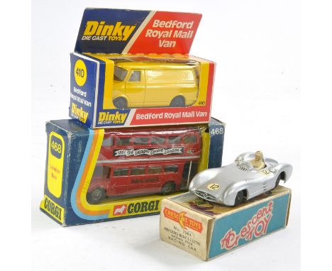 Dinky No. 410 Bedford Van in Yellow, excellent in incorrect box? Plus Corgi No. 468 London Bus "Visit the Design Centre Londo