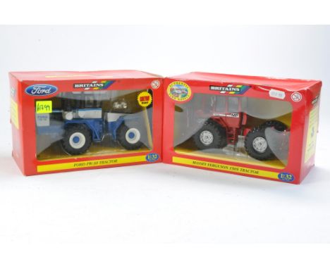 Britains 1/32 farm issues comprising Massey Ferguson 1505 Tractor plus Ford FW30. Both excellent, boxes with some crushing we