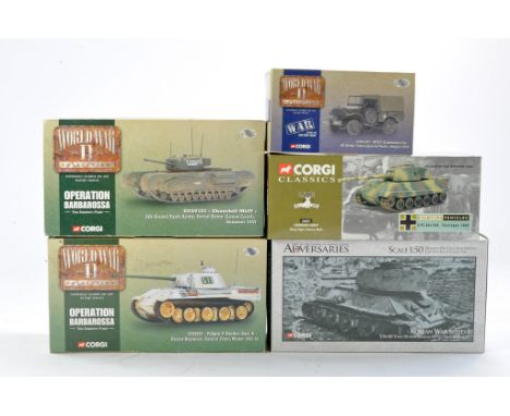 Corgi Diecast Military Vehicle issues x 5 comprising Operation Barbarossa, Korean War and other Classic issues. All look to b
