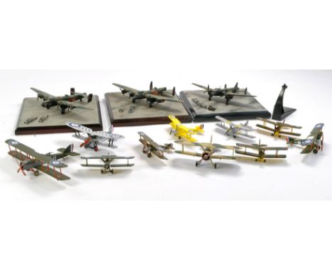 Model Aircraft comprising thirteen unboxed issues from Oxford, Corgi etc including RAF WW2 Bombers on plinths and others. Som
