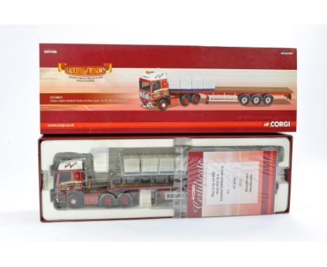 Corgi Diecast Model Truck issue comprising No. CC13911 Foden Alpha Flatbed with load in livery of Monkhouse. With Certificate