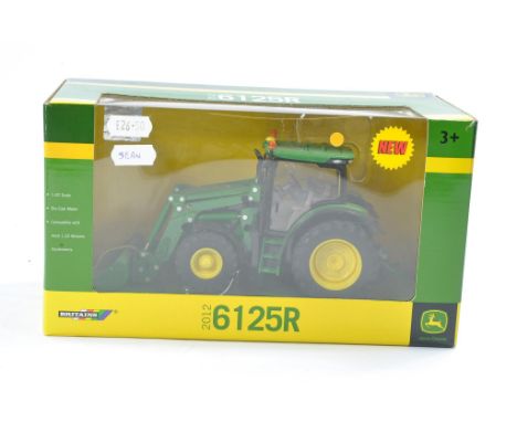Britains Farm 1/32 issue comprising John Deere 6125R Tractor with loader. Excellent, secure in box and not previously removed