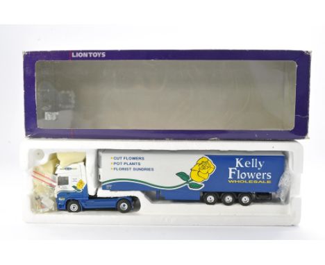 Lion Toys Diecast Model Truck issue comprising DAF XF Fridge Trailer in the livery of Kelly Flowers. Looks to be without sign