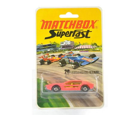 Matchbox Superfast No. 20a Lamborghini Marzal. Orange / Pink body with high arches, light amber windows, ivory interior and u