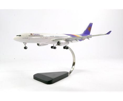 Large 1/100 Travel Agent Desk Display Model Aircraft comprising Airbus A340-343 in the livery of Thai Airways. Generally very