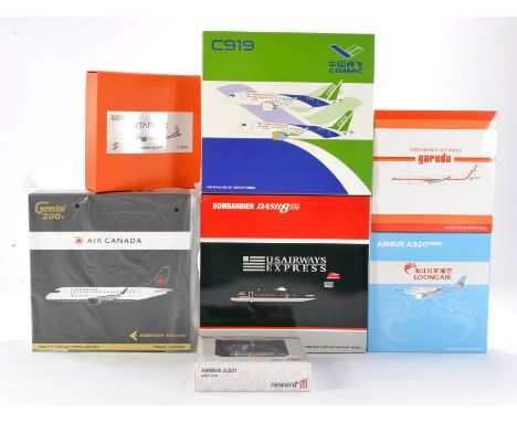 Model Aircraft comprising three 1/200 and four 1/400 boxed commercial airliners in various liveries. All look to be excellent