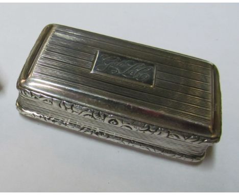 A silver (Birmingham) snuff box initialled