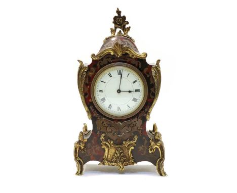 A French boule work mantel clock, with gilt metal mounts, the movement marked ‘Buren Swiss Made’, 29.5cm highCondition report