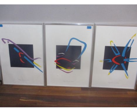 Twenty two framed and glazed prints of aircraft and ships to include three SAAB style prints signed by Roger Simmons and numb