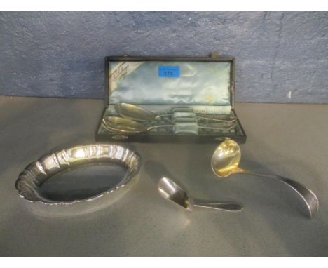 Jezler AG of Schaffhausen - a group of early 20th century Swiss 800 silver items to include a pair of fruit servers made for 