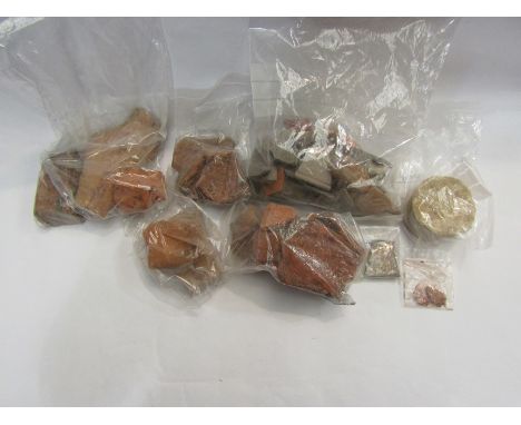 A selection of mainly pottery and ceramic fragment as found in the vincinity of Venta Icenorum, Caistor St. Edmund. Dated and