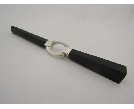 A German Art Deco style cheroot holder marked Sterling 